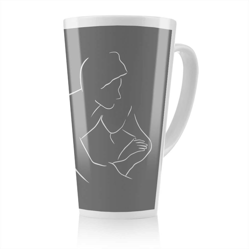 Drawing of a couple in one line Designer Latte Mug