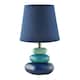 image 1 of Ceramic Pebble Table Lamp with Midnight Blue Teal and Duck Egg Colours