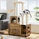 image 1 of Yaheetech Litter Box Enclosure with Cat Tree Tower Brown | Rustic Brown/Beige | One Size