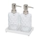 image 1 of Harbour Housewares 2pc Prism Glass Soap Dispenser Set with Ceramic Tray - 330ml