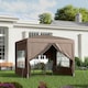 image 2 of Outsunny 3x3 m Pop Up Gazebo Party Tent Canopy Marquee with Storage Bag Coffee