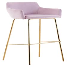 Tamzin Pink Velvet Low Back Bar Chair Pink