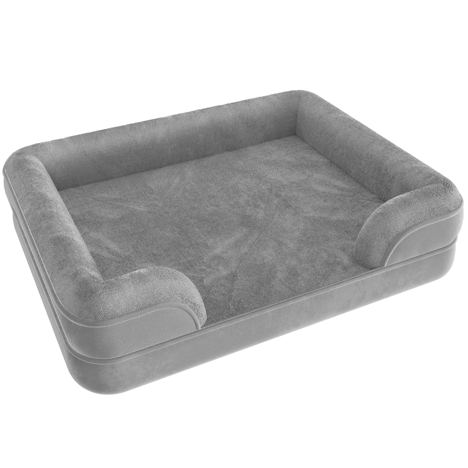 image 1 of Dog Bed Kimba - orthopaedic, thick padding, raised edge, washable cover | Grey | grey | L | 1