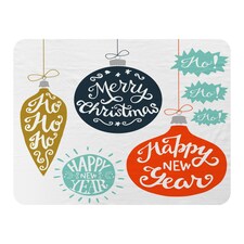 Vintage christmas baubles with merry christmas (blanket)