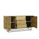 image 10 of Sideboard 140cm Oak Finish with Matching Fronts and Black Frame Multi