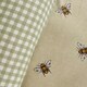 image 2 of OHS Bee Check Reversible Print Duvet Quilt Cover Bedding Set, King - Sage Green