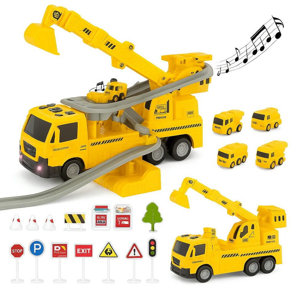 image 1 of Engineering Crane Toy Car Toy With Lights and Sounds