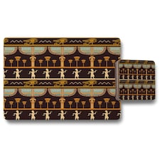 Orange & Black Hieroglyphs (Placemat & Coaster Set)