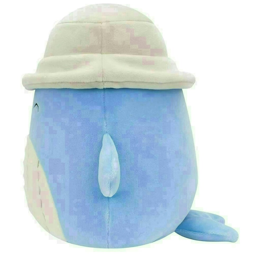 image 1 of Squishmallows Samir The Blue Whale (Wearing Bucket Hat) 7.5-Inch Soft Toy