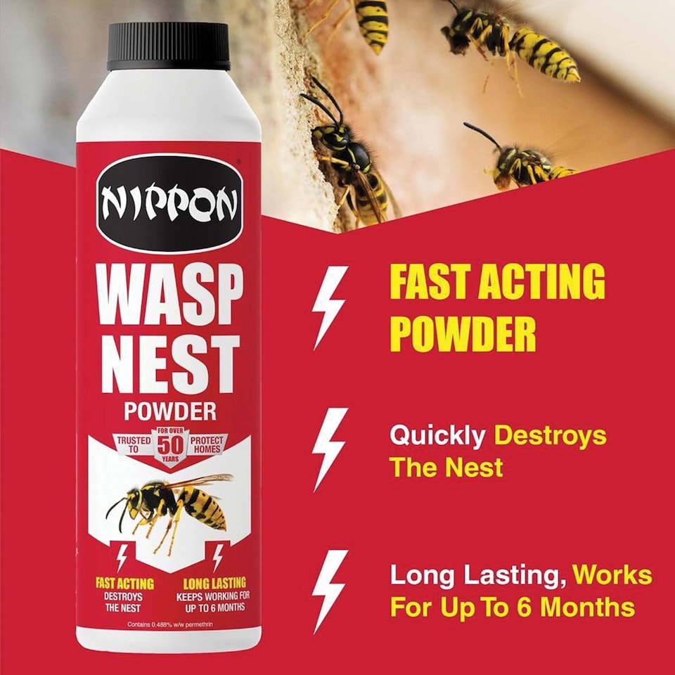 image 1 of Vitax Nippon Wasp Nest Powder 300g Effective Indoor & Outdoor Wasp Control with Permethrin Rapid Action Safe Use