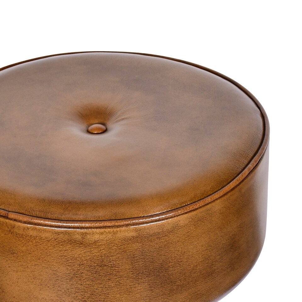 image 1 of Real Genuine Leather Breakfast Kitchen Bar Stool Tan Brown 70cm High x 40cm Wide x 40cm Deep Fully Assembled