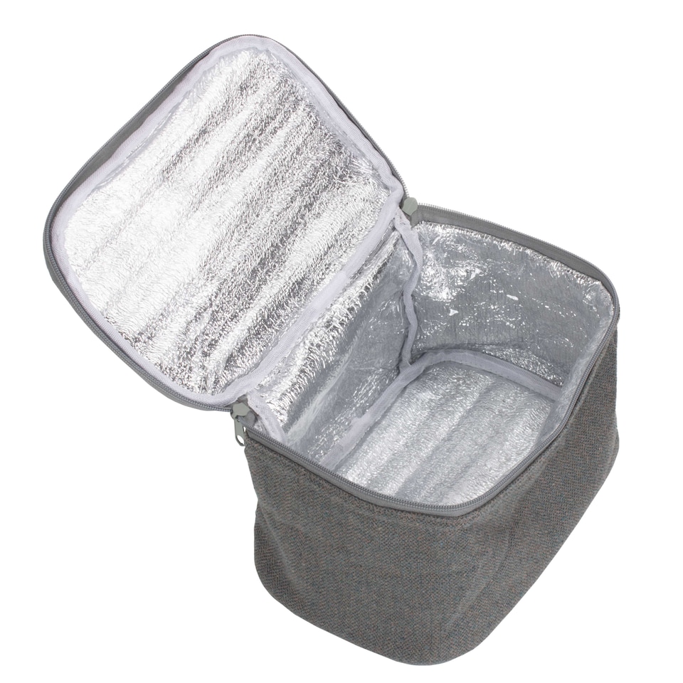 image 1 of Grey Tweed Cooler Picnic Bag