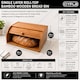 image 9 of Single Layer Roll Top Bamboo Wooden Bread Bin Kitchen Storage | Brown
