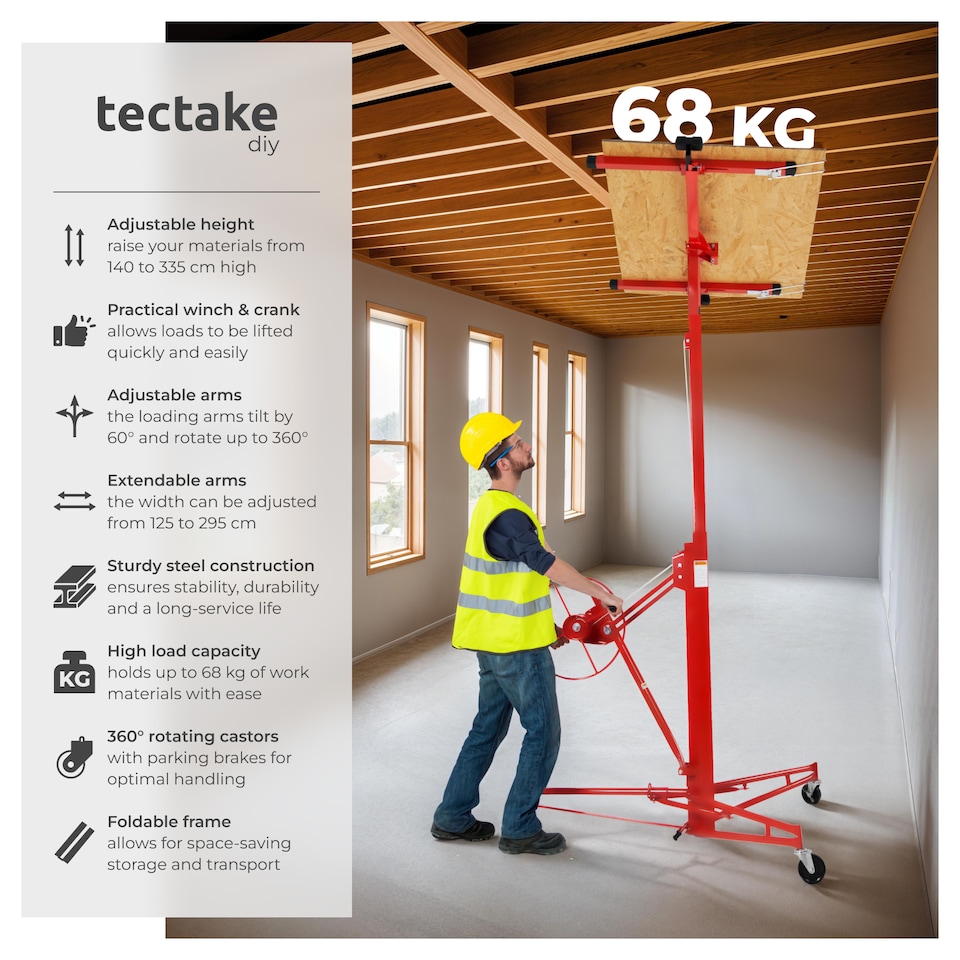 image 1 of Plasterboard Lifter - 1-man operation, height 140 - 355 cm, width 125 - 295 cm