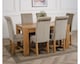 image 4 of Kuba 150 x 85 cm Medium Oak Dining Table and 6 Washington Fabric Chairs | Grey | Grey