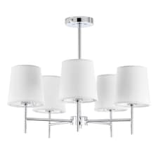 BHS Mira 5 Light Ceiling Light with Natural Shades, Chrome