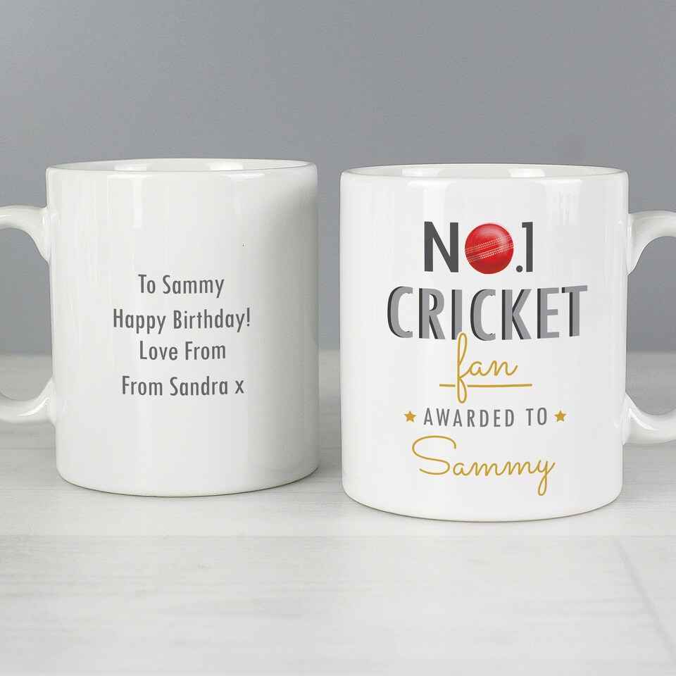 image 1 of Personalised No.1 Cricket Fan Mug White