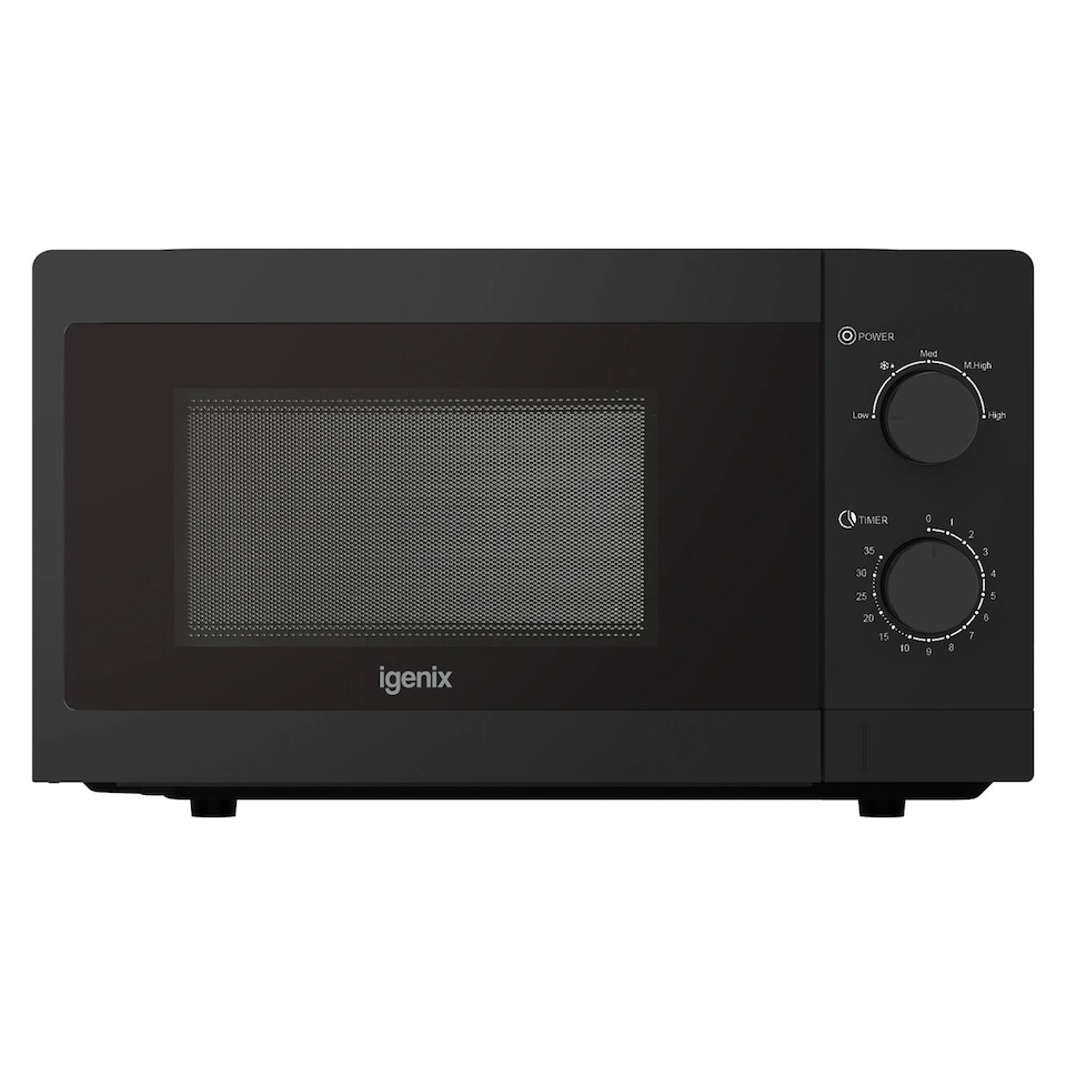 image 1 of Manual Microwave, 20 Litre, 5 Power Settings, 800W, Black, IGMS08080B