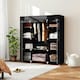 image 2 of HOMCOM Fabric Wardrobe with 10 Shelves 1 Hanging Rail Foldable Closets Black