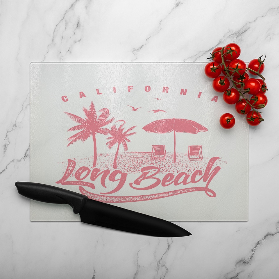 image 1 of Cali Long Beach Glass Chopping Board | Multi
