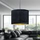 image 6 of Set of 2 Sundance - Black Velvet Pleated 25cm Lamp Shades with Gold Inner | Black | Gold | Medium | 2