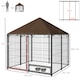 image 7 of PawHut Outdoor Dog House Kennel with Canopy Top & Lock Rotating Bowl Holder