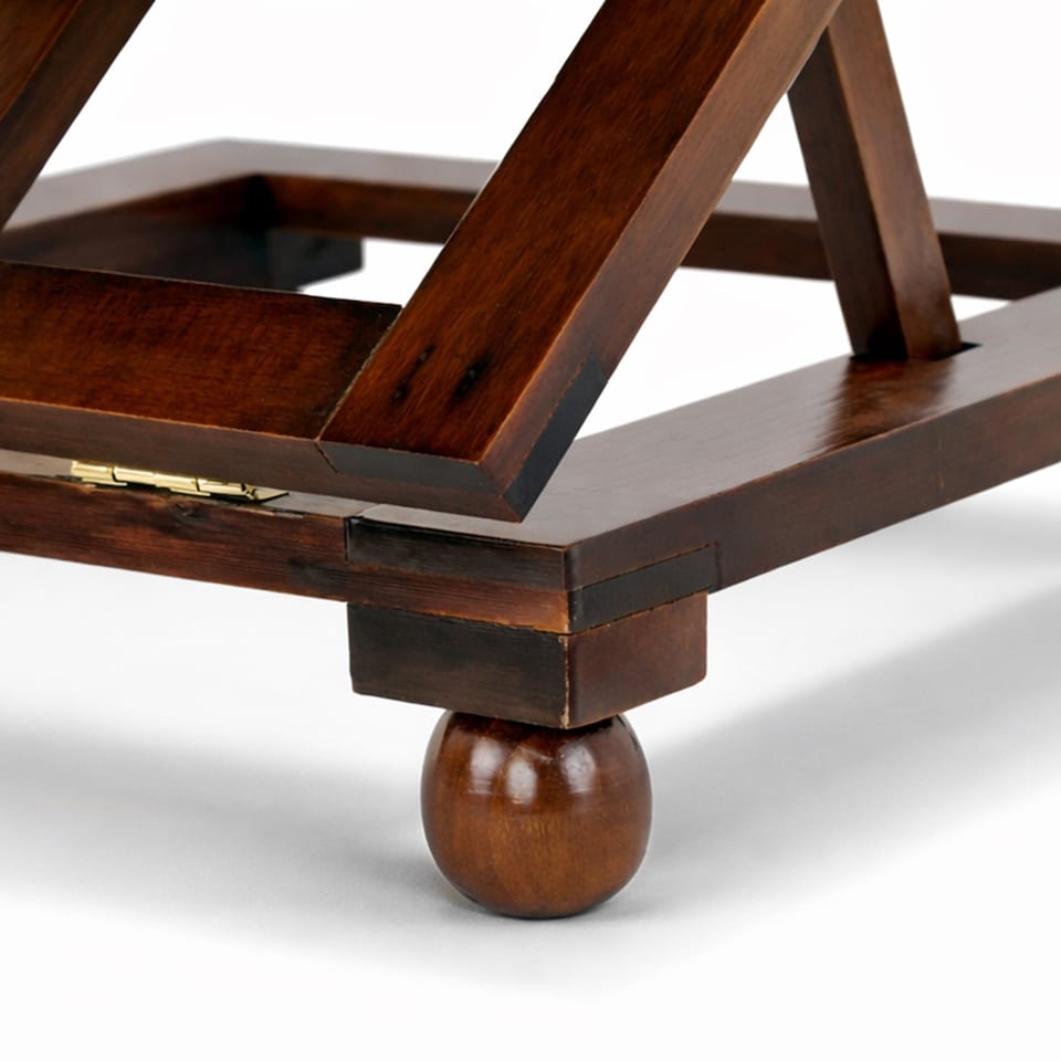 image 1 of Folding Leather Cushion Padded Footstool Foot Rest