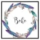 image 2 of Boho style wreath feathers (Picutre Frame) Grey | XS