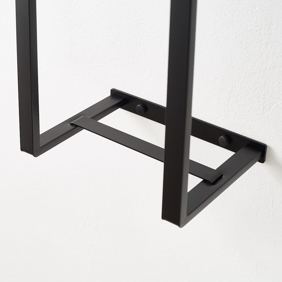 image 1 of House of Home Wall Mounted Black Stainless Steel Double Bar Towel Rail for Bathroom & En-Suite Storage, 70cm