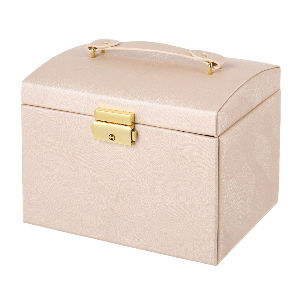 image 1 of Living and Home Multi-Function Faux Leather Jewellery Storage Box with Drawers