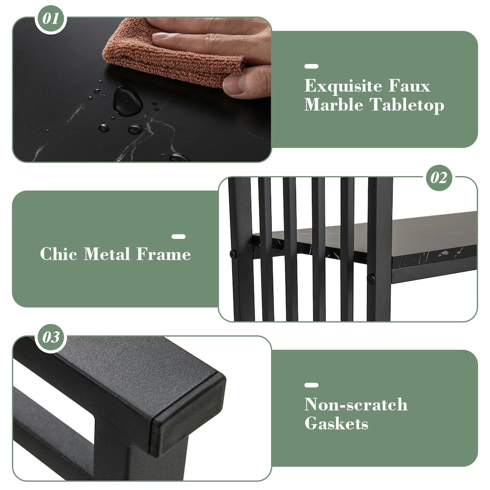 image 1 of COSTWAY 2-tier Console Table Entryway Table Black