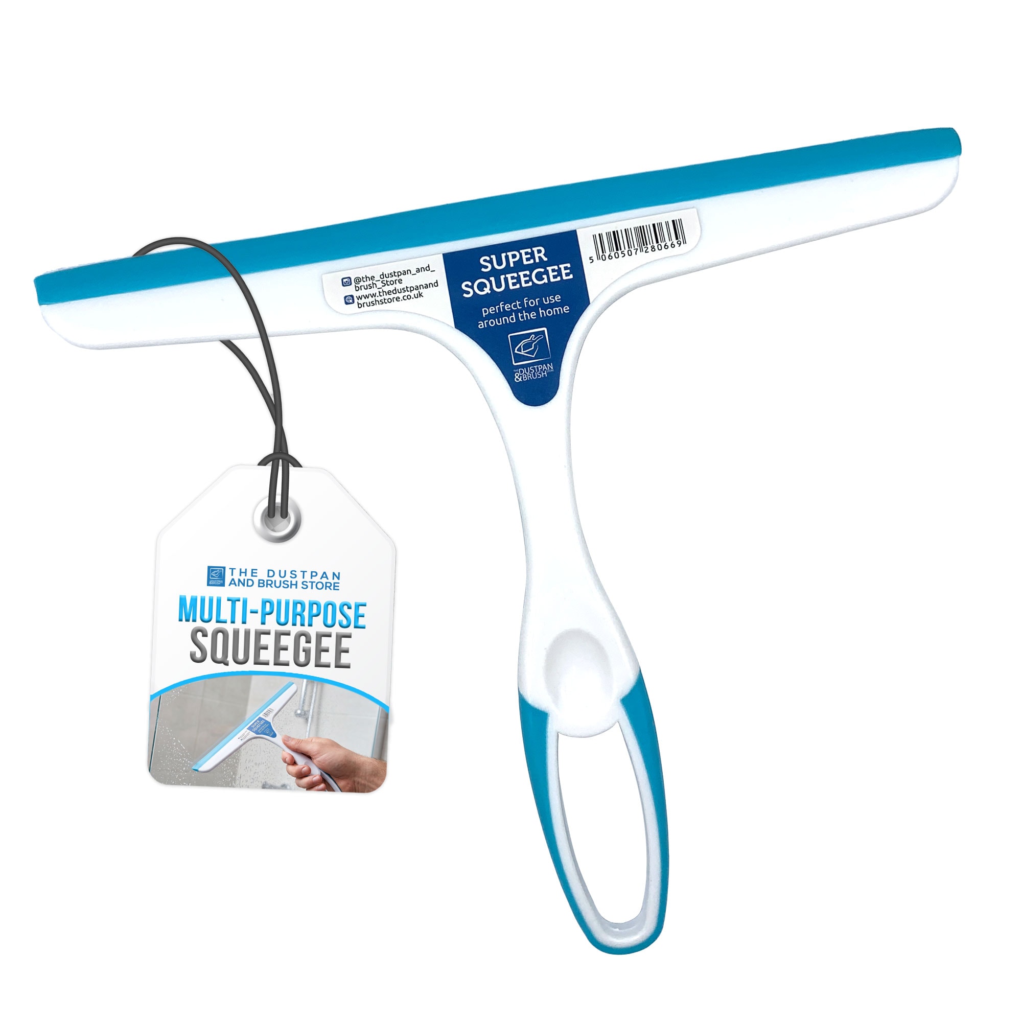 Glass Cleaning Window Squeegee with Rubber Blade Easy Grip Handle