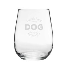 Personalised I Work Hard So My Dog Can Have More Stemless Tumbler