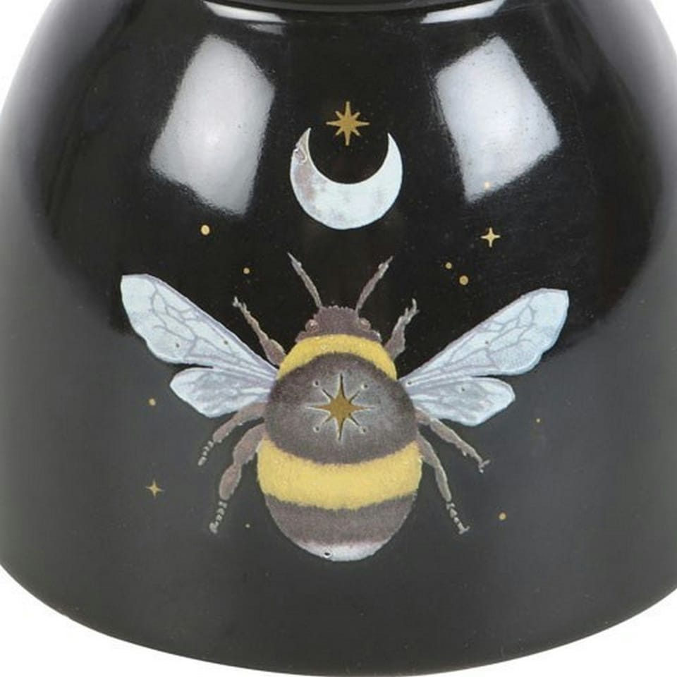 image 1 of Something Different Dark Forest Bee Oil Burner - Black/White - One Size