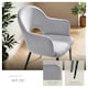 image 4 of Dining Chair Sasha- padded armchair in velvet look, continuous backrest - Set of 2 Grey | Light Grey
