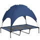 image 1 of PawHut 122cm Elevated Dog Bed Cooling Raised Pet Cot UV Protection Canopy Blue