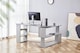 image 3 of Grey Office Desk L-Shaped with Storage Shelves Wooden Room Furniture for Home, Study, and Office