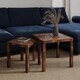 image 4 of URBNLIVING Square Wooden Nesting Stacking Tables Set Of 2 | Multi | Rustic Brown | 2