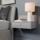 image 2 of Pair of Kelly Wall-Mounted Bedside Cabinets with Drawer - Modern Floating Bedside Tables | Grey | Grey Oak Effect | One Size | 2