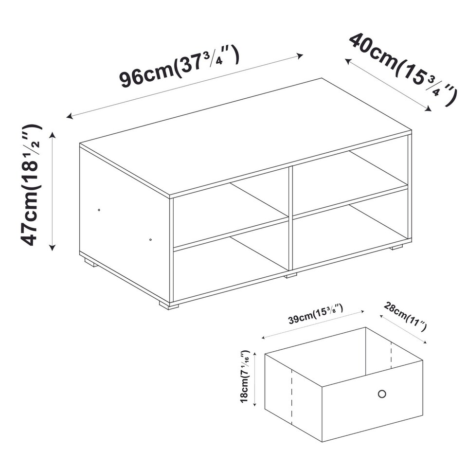 image 1 of Black TV Stand with 2 Drawers | Black | Black & Sky Blue | 1