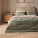 image 1 of Silentnight Coverless Duvet and Pillowcase Set, Washed Effect, Reversible - Green Natural | Green | Natural Reverse