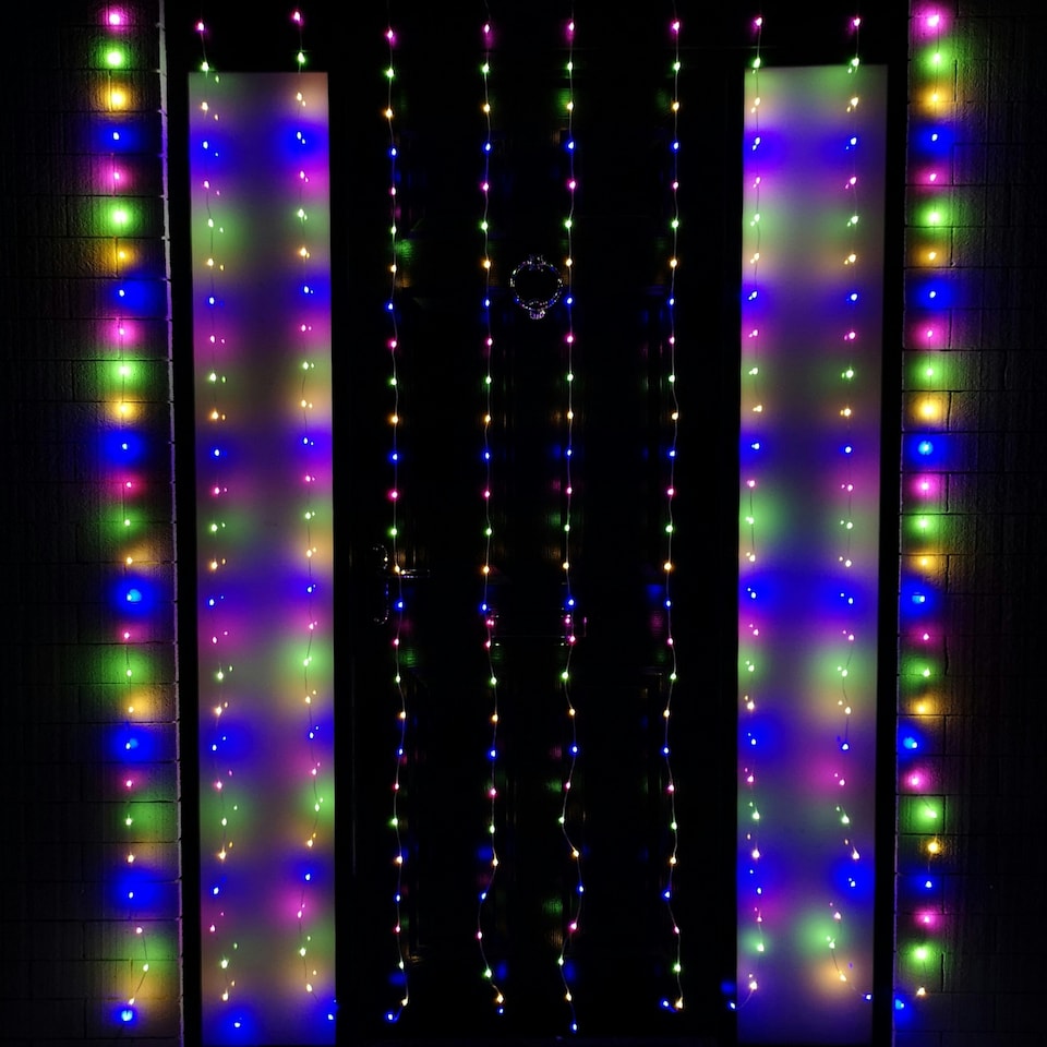 image 1 of 2.1m 300 LED Indoor Outdoor Party Curtain Christmas Lights in Multi-Coloured