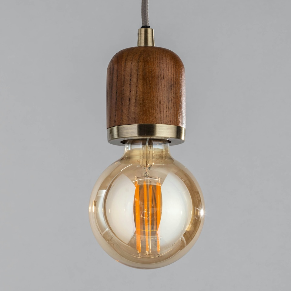 image 1 of BHS Seth Single Pendant | Brown | Oak | 1