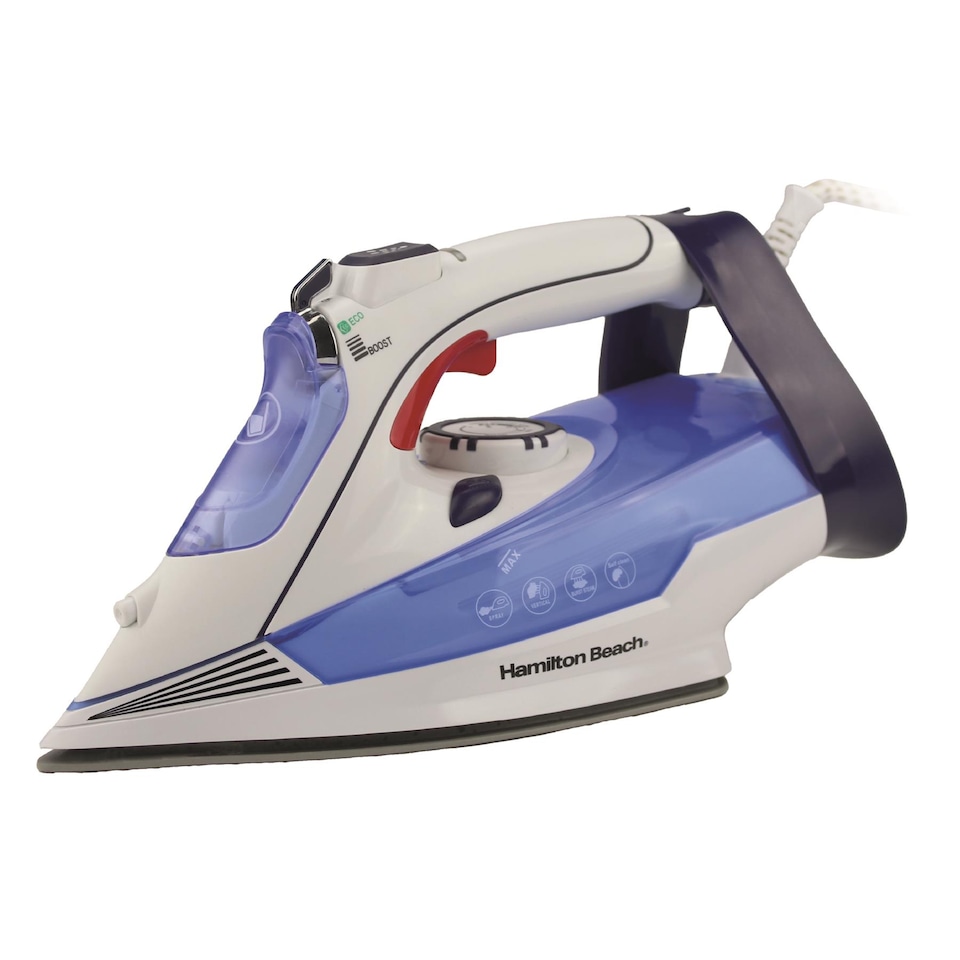 image 1 of Hamilton Beach Pro SteamMax Steam Iron - White/Blue
