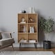 image 2 of 6-Cube Shelving Unit With Legs | Brown | Oak & Black | 1