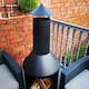 image 4 of 1.4m Tall Outdoor Garden Patio Chiminea Log Burner Fire Pit with Log Store & Cover