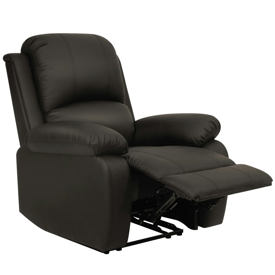 image 1 of Faux Leather Reclining Arm Chair In Brown