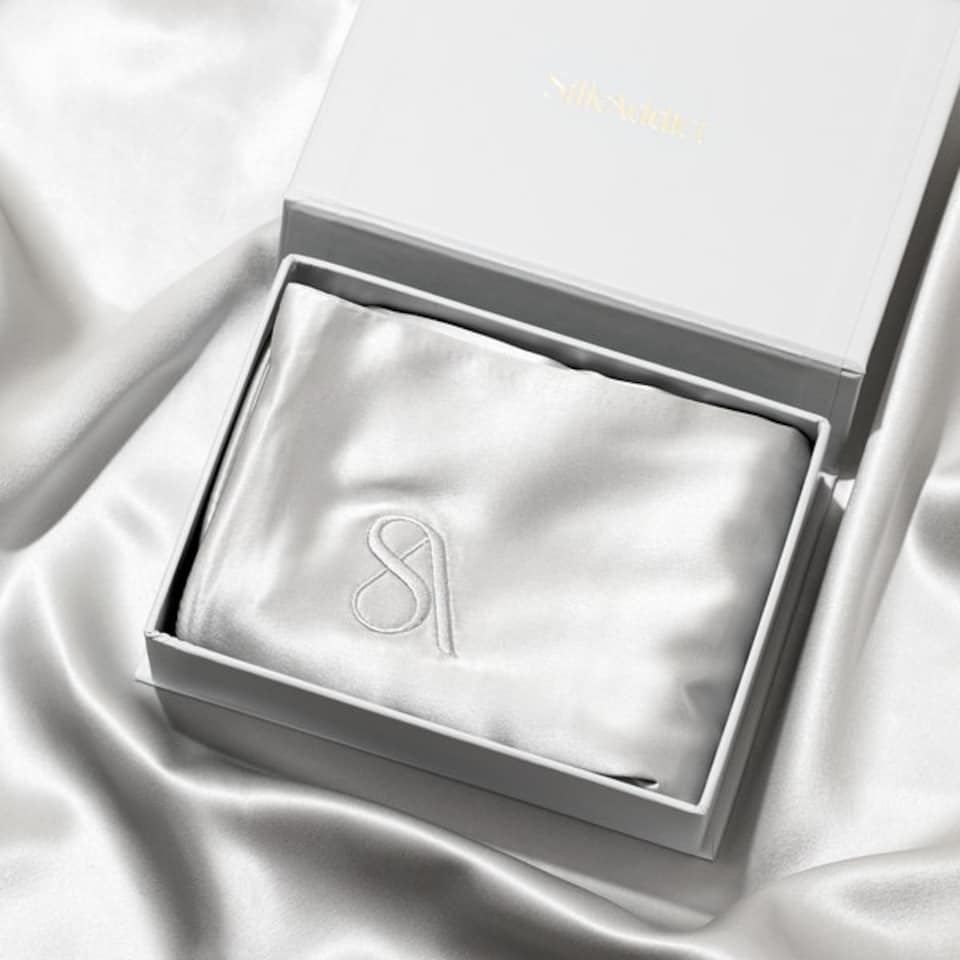 image 1 of Silk addict 100% Mulberry Silk Pillowcase Twinpack - Silver Silver
