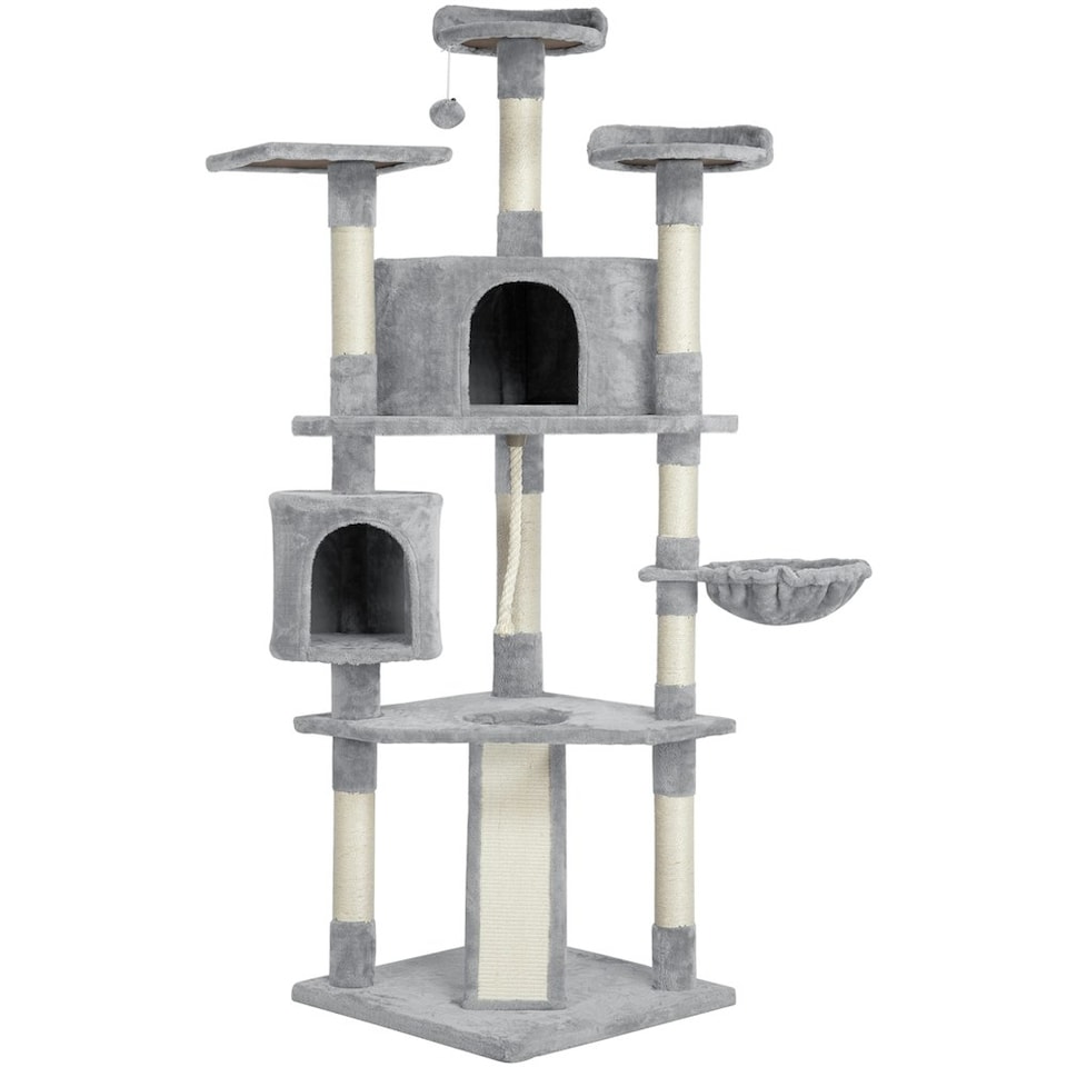 image 1 of Yaheetech 200 cm Multilevel Cat Tree with Condos Light Grey