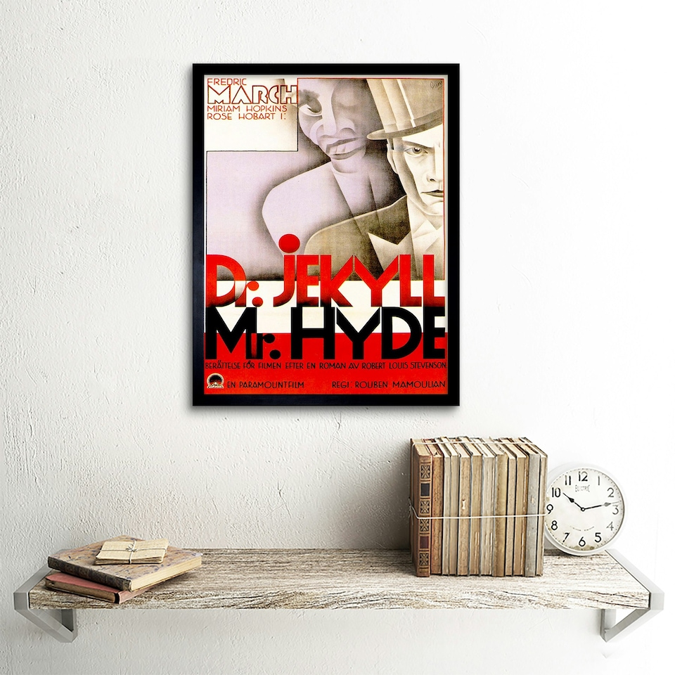 image 1 of Vintage Film Movie Advert Dr Jekyll & Mr Hyde 12x16" Framed Wall Art Print